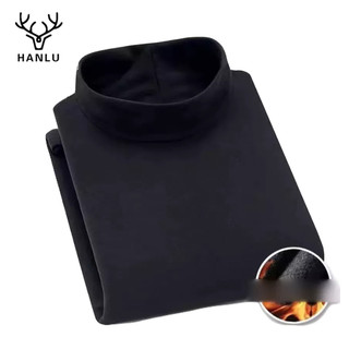 Áo sơ mi nam HANLU nhung Đức nửa cổ cao cổ dài tay ấm áp đơn giản màu trơn