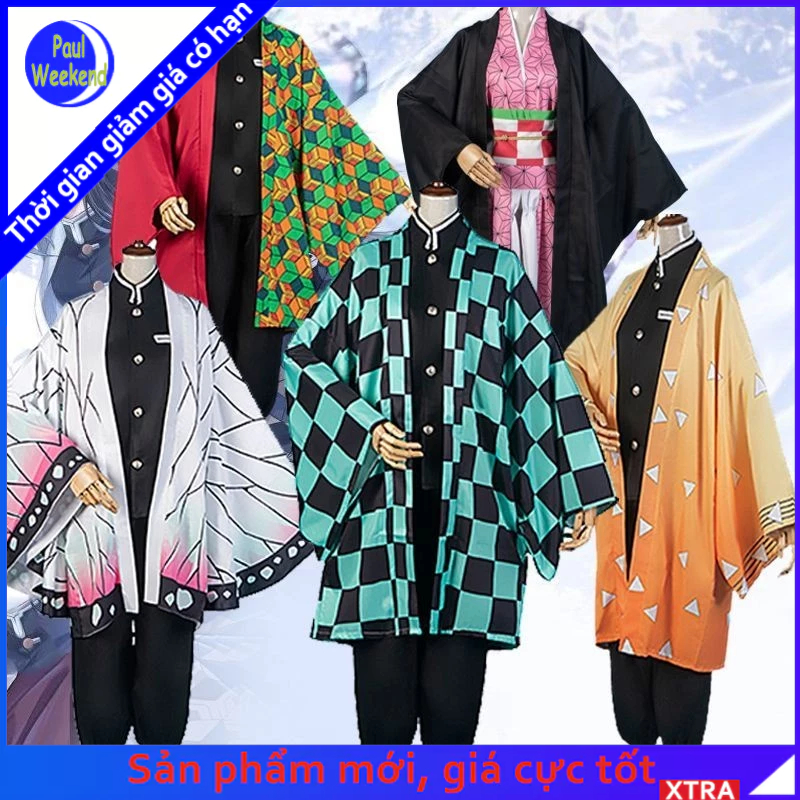 PaulWeekend Kimetsu No Yaiba Cos Trang phục Nezuko Bướm Dung sai Quần áo