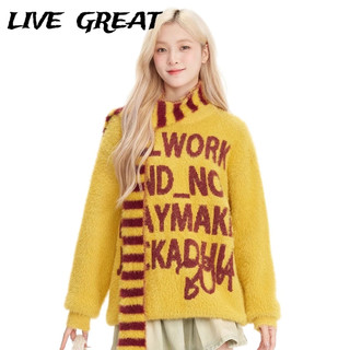 Live GREA Áo len nam chữ cái phong cách Hàn Quốc mới Áo dài tay vừa vặn mùa thu