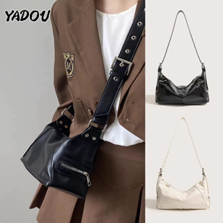 YADOU Túi Xách Da PU Màu Trắng Đen Phong Cách Châu Âu Cho Nữ Thời trang công suất lớn