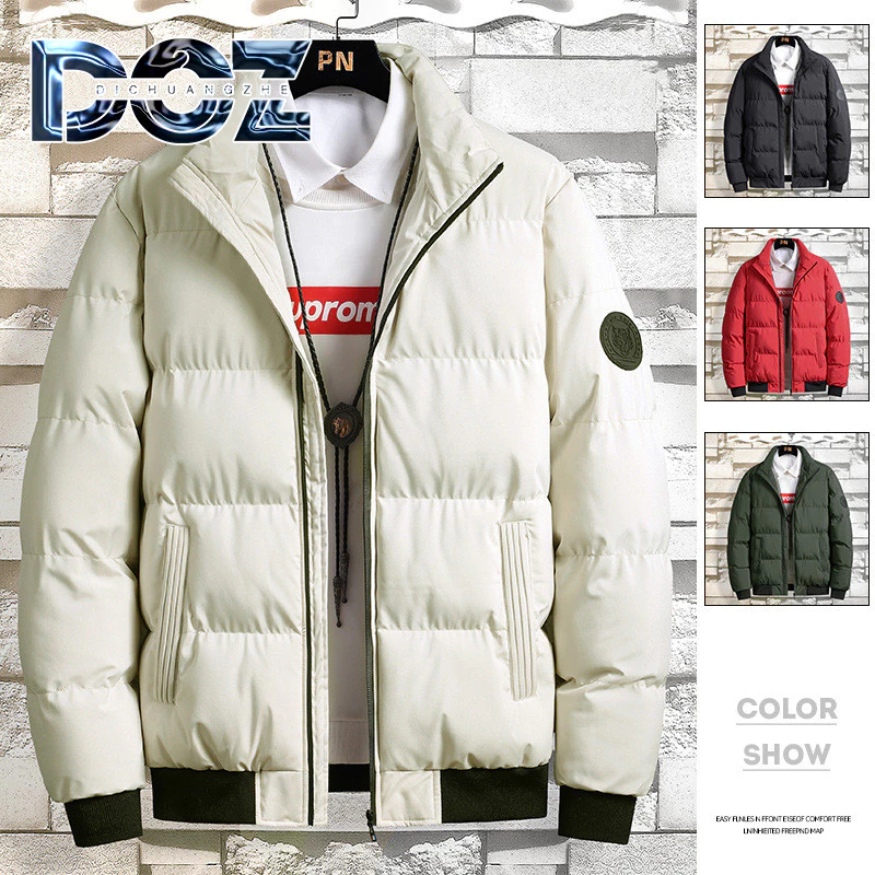 Áo khoác Dichuangzhe xuống mùa đông dày nhiệt Màu sắc hỗn hợp Áo khoác Cotton rộng rãi đơn giản