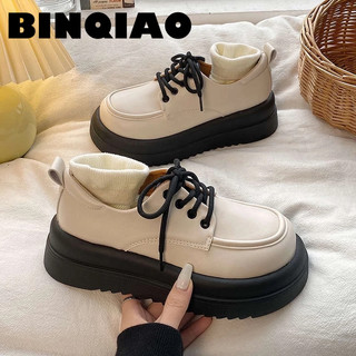 BINQIAO giày búp bê nữ 2024 NEW Giày da thời trang và thoải mái với đế  chống trượt B90G05B 37Z240912
