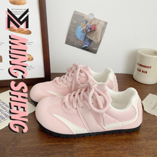 Giày tập Forrest lưới đôi MS Pink dành cho nữ, xấu xí và dễ thương, giày bảng thiết kế thích hợp mới, giày ba lê trắng