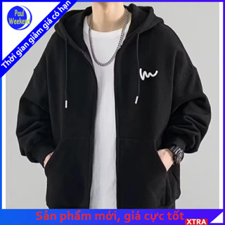 Áo len Cardigan PaulWeekend Áo len nam dáng rộng có mũ trùm đầu màu trơn