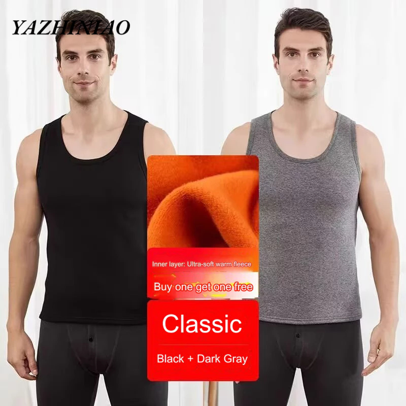 Áo vest nam YAZHINIAO Mùa đông ấm áp dày mỏng vừa vặn đáy bụng bảo vệ lưng áo không tay