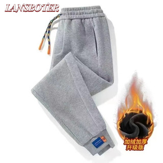 Quần LANSBOTER Quần Thường Ngày Nam Dày Lót Lông Cừu Quần Theo Dõi Mùa Đông