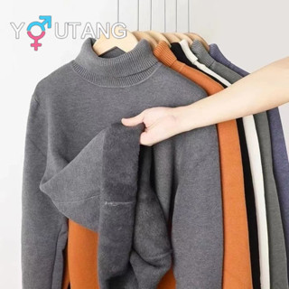 Áo len nam YOUTANG, phong cách Harajuku Nhật Bản, dáng rộng giản dị màu trơn ấm áp thiết kế cổ cao cổ áo len dệt kim