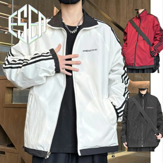 Áo khoác nam ESEA Áo khoác hai mặt đầy sao chất lượng cao mơ hồ màu đỏ hợp thời trang