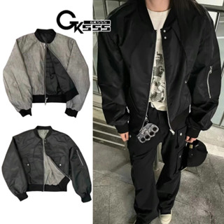 Áo khoác nam Gksss Nhật Bản phong cách Harajuku hai mặt mặc thiết kế áo khoác bóng chày phong cách trung tính