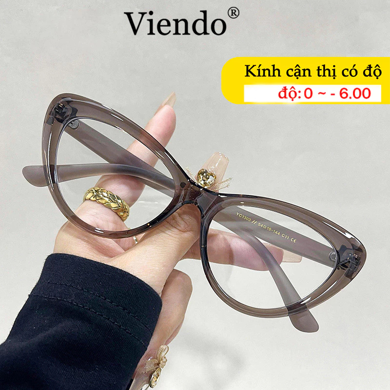 Gọng Kiếng Cận Nữ VIENDO Gọng Kính Mắt Mèo TR90 Chông Tia UV Ánh Sáng Xanh Đổi Màu Khi Ra Nắng Cao Cấp -1.0/-2.0/-3.0/-4.0/-5.0/-6.0