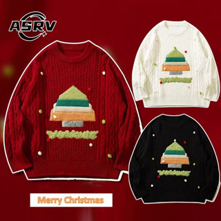 Asrv Thu Đông Mới Áo Len Giáng Sinh Nam Mùa Đông Dày Áo Len Dệt Kim Đỏ