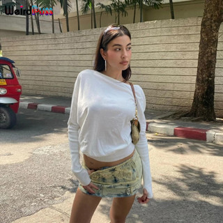  Weird Puss Kỳ Dị Puss Áo Thun Thường Ngày Bất Đối Xứng Tay Dài Skinny Chắc Chắn Nhìn Mỏng Hơn Đa Năng Mùa Hè Đường Phố Phong Cách Bầu Không Khí 2024 Nóng Mới 