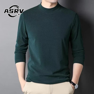 [11.11] Áo len ASRV Dralon đáy áo sơ mi nửa cổ cao Áo thun dài tay nam