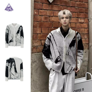 Áo len nam VUNC xu hướng đường phố Mỹ thời trang dáng rộng hoang dã gradient áo len cardigan áo khoác