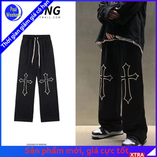 Quần crop PaulWeekend Quần thẳng dáng rộng màu