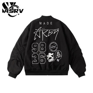 Bomber Áo khoác phi công ASRV Áo khoác đồng phục bóng chày dáng rộng chống thấm nước