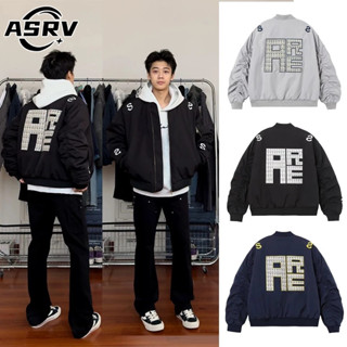 Bomber Áo khoác phi công ASRV Áo khoác đệm dày ấm áp thêu đồng phục bóng chày