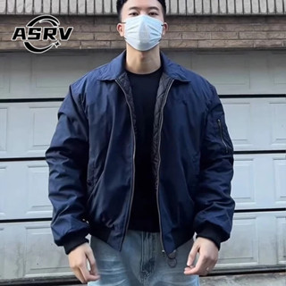 Asrv Navy Blue Pilot Jacket American Retro Bóng Chày Đồng Phục Áo Khoác Nam