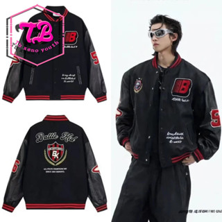 Áo khoác bóng chày nam Tb xeno thanh niên đường phố cao cấp hợp thời trang áo khoác cổ điển kiểu Mỹ