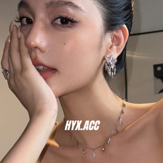  Bông Tai Nữ Niche Độc Đáo Mắt Ngựa Không Đều Zircon Tua Rua Bông Tai 