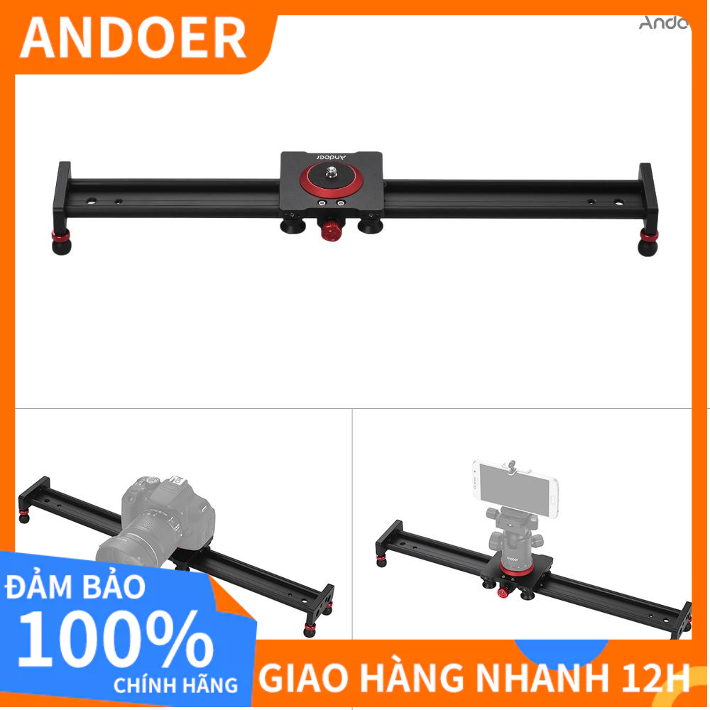 Thanh Trượt Ổn Định Andoer 50cm / 20inch Bằng Hợp Kim Nhôm Chịu Lực 11lbs Cho Máy Ảnh Dslr