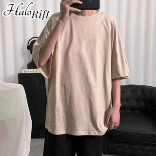 Áo thun nam HALORIFT Mùa hè Xu hướng thời trang Hàn Quốc Màu trơn đẹp trai Áo ngắn tay