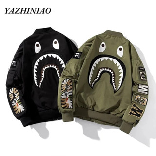 Áo khoác nam YAZHINIAO xu hướng retro Mỹ phù hợp với cặp đôi đồng phục bóng chày cá mập rộng