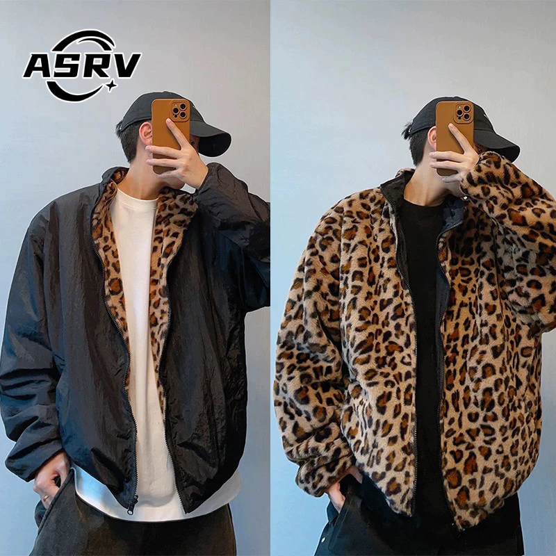 Áo khoác Cotton ASRV Áo khoác họa tiết da báo mặc hai mặt ấm áp mùa đông | BigBuy360 - bigbuy360.vn