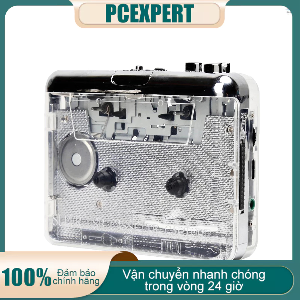  Tonivent TON010 Cassette di động sang máy nghe nhạc MP3 Mini USB Tape Player Bộ chuyển đổi MP3 với phần mềm đầu vào AUX 3,5mm CD Cassette Capture Audio Music Player Tương thích với PC Laptop 
