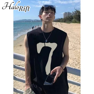 Halorift Áo Vest Nam Mùa Hè Mỹ Retro Thời Trang Đơn Giản In Kỹ Thuật Số Bóng Rổ Huấn Luyện Thể Thao Rời Áo Vest Thường Ngày