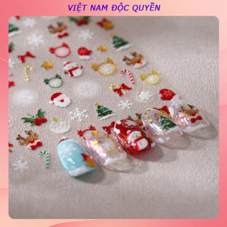 5d 3D Phim Hoạt Hình Ông Già Noel Chuông Người Tuyết Móng Tay Nghệ Thuật Dán, Thạch Keo Nóng Dòng DIY Dán, Móng Tay Nghệ Thuật Trang Trí Bán Buôn