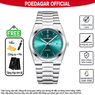 Đồng hồ nam mới Chính hãng POEDAGAR 930 Dây thép không gỉ Đồng hồ đơn giản mỏng nhẹ phong cách doanh nhân Thời trang sang trọng Đồng hồ chống nước Lịch sáng chống trầy xước Đồng hồ Thụy Sĩ dòng PRX