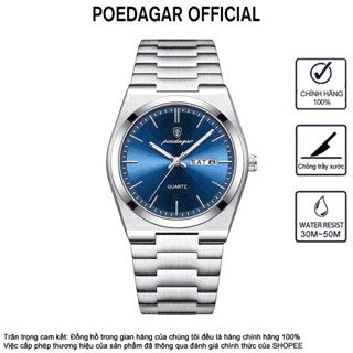 Đồng hồ nam POEDAGAR 930 chính hãng, phong cách đơn giản, dòng PRX, mỏng nhẹ, chống nước 30M, hiển thị kép ngày và tuần, phong cách doanh nhân, thời trang, Quà tặng nam lịch chống thấm nước dạ quang phong trào chất lượng cao của Thụy Sĩ