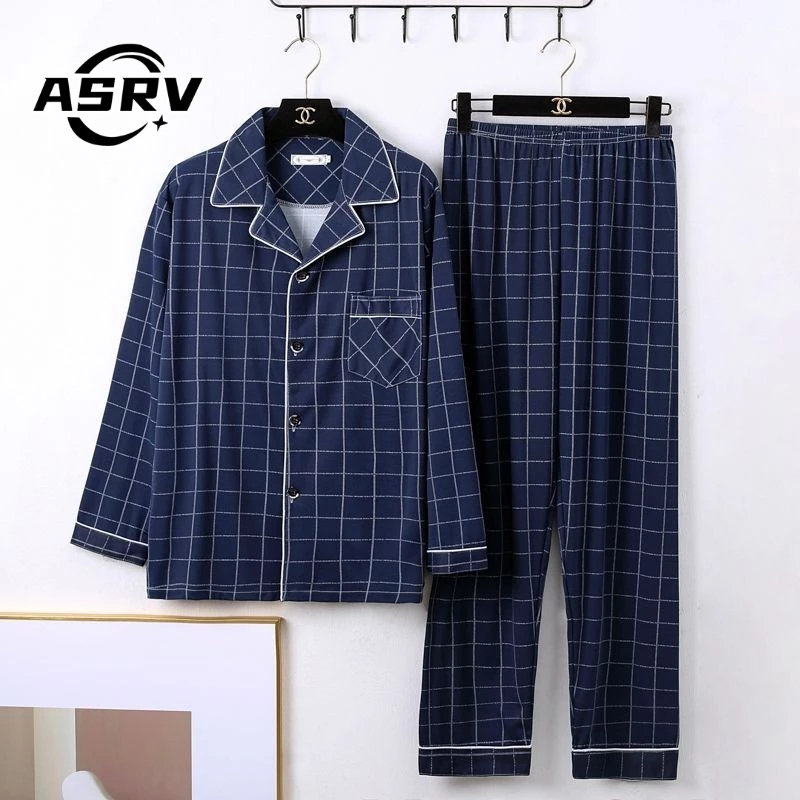 Bộ Đồ Ngủ Nam ASRV Cotton Dài Tay Mới plus Size Cao Cấp Mặc Ở Nhà