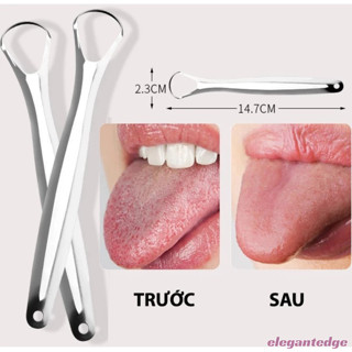 💟Elegant💟Dụng Cụ Cạo Lưỡi Dụng Cụ Vệ Sinh Lưỡi Inox Cao Cấp Loại Bỏ Vi Khuẩn Giảm Hôi Miệng Tăng Vị Giác 100%