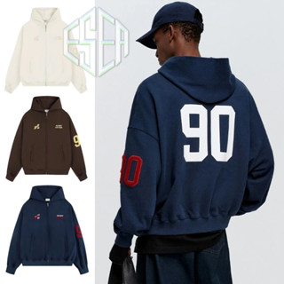 Áo khoác có mũ trùm đầu nam ESEA thời trang Mỹ thương hiệu khăn thêu thiết kế in hình áo nỉ có mũ trùm đầu