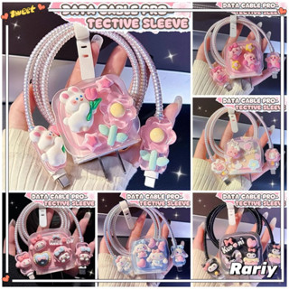 Bộ vỏ bảo vệ bộ sạc hoạt hình Vỏ bảo vệ đầu sạc họa tiết sóng Thích hợp cho IP-RY