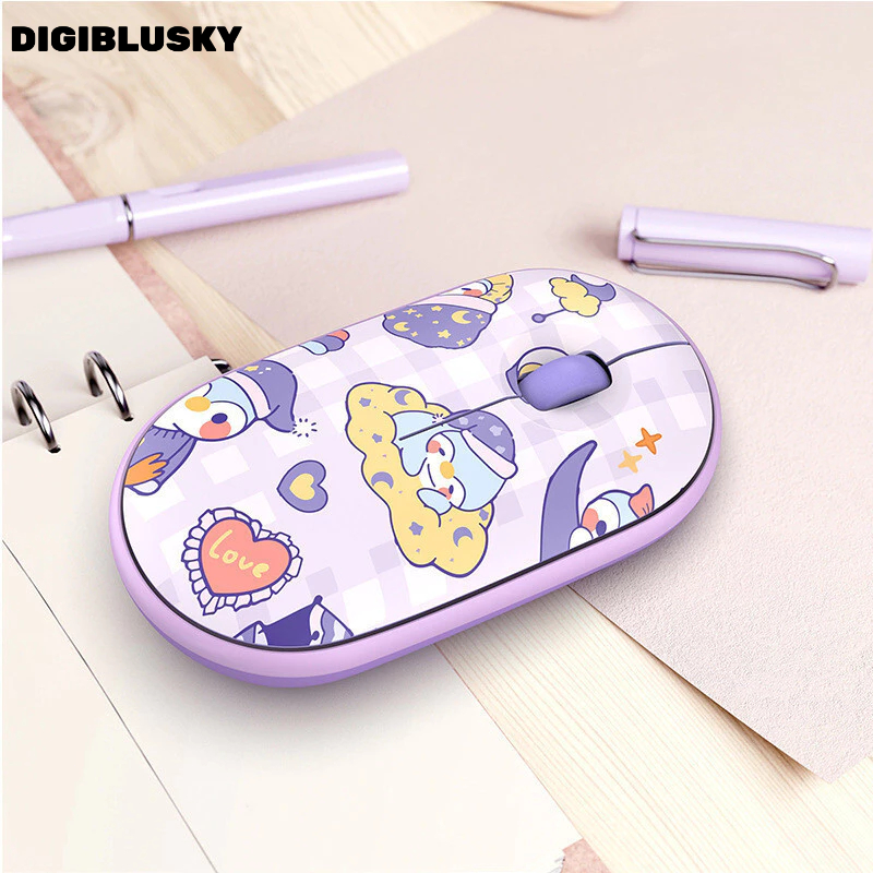 Chuột không dây chế độ kép 2.4GHz + Bluetooth T39 Pebble Mouse