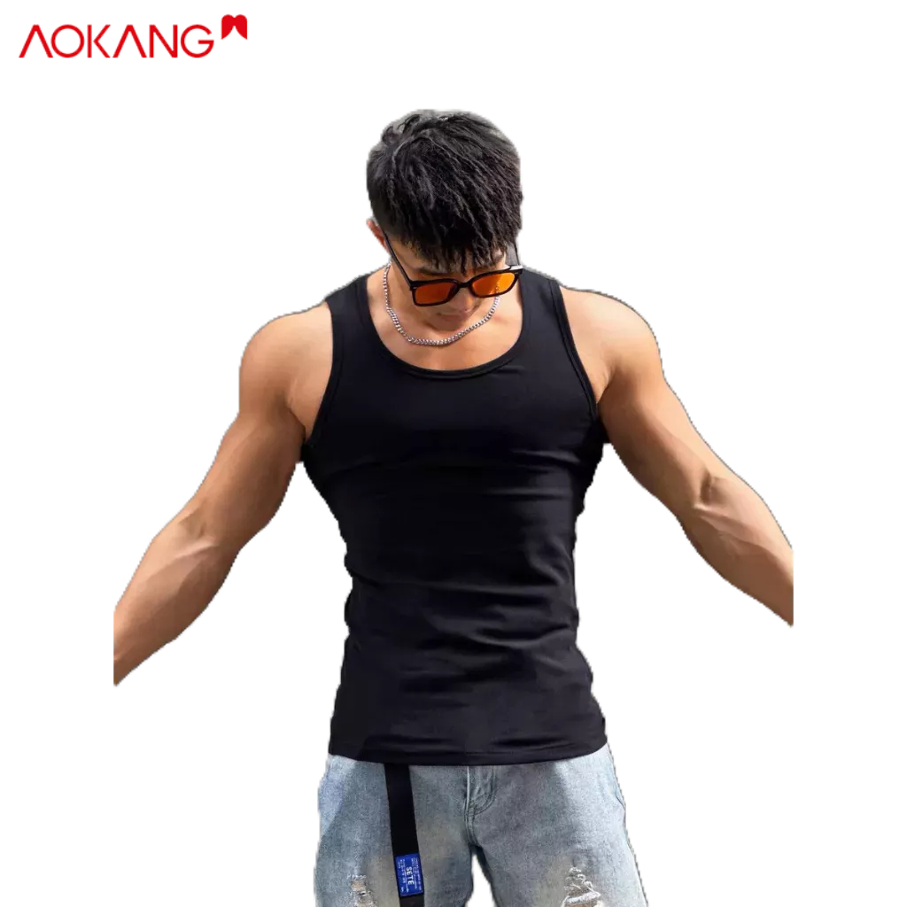 Áo thun thể thao nam AOKONG Áo thun thể dục mùa hè đáy cotton, thấm mồ hôi và đa năng