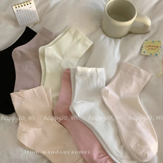 Tất cổ cao nam nữ tất trơn dài cổ bo cotton cao cấp thời trang hàn quốc đẹp giá rẻ