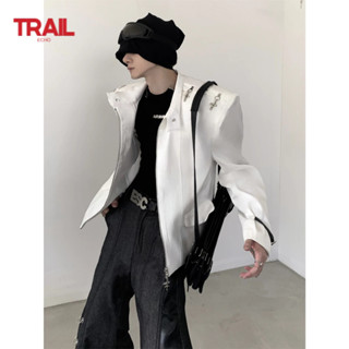 Hình bóng trang trí nút kim loại nam Trail Echo có đệm vai, áo khoác phù hợp cao cấp