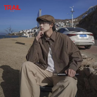 Trail Echo Nam Màu Trơn Áo Sơ Mi Mới Thu Đông Nhật Bản Retro Đơn Giản Phong Cách Lười Phù Hợp Với Áo Dài Tay