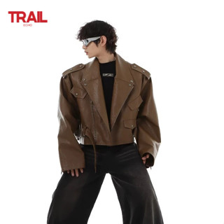 Áo khoác da ngắn nam Trail Echo Áo dài tay phù hợp phong cách Hàn Quốc mới mùa xuân