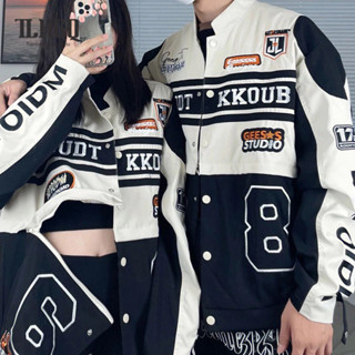 TLHGQ Áo khoác xe máy có thể tháo rời nam nữ mỏng thiết kế cổ điển kiểu Mỹ áo khoác thích hợp Áo bóng chày đua xe