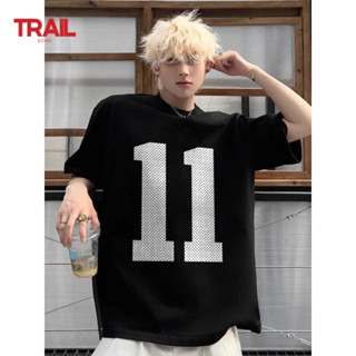  Áo thun nam Trail Echo mùa hè mới phong cách Hàn Quốc áo ngắn tay cotton in kỹ thuật số 