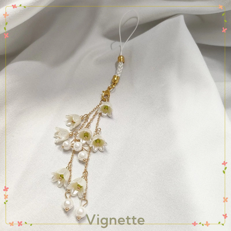 [Vignette] - COD Dây chuyền điện thoại hoa sáng tạo thủ công Dây buộc ngắn hợp thời trang cá nhân