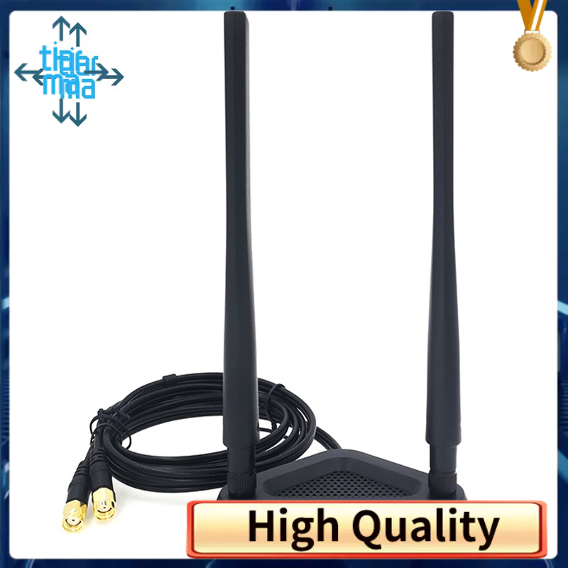 Ăng-ten cáp mở rộng tần số kép 2.4G / 5G Bộ định tuyến Wifi Card mạng không dây 8Db Sma Ăng-ten Đế h