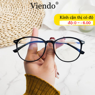 Kính Giả Cận Nam Nữ VIENDO Mắt Kính Gọng Tròn Chống Ánh Sáng Xanh Chống Tia UV Đổi Màu Khi Ra Nắng Thời Trang -1.0/-2.0/-3.0/-4.0/-5.0/-6.0