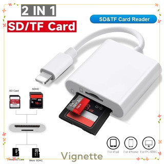 [Vignette] - COD Đầu đọc thẻ điện thoại di động Bộ chuyển đổi Lightning TF + SD Bộ chuyển đổi đầu đọc thẻ 2 trong 1