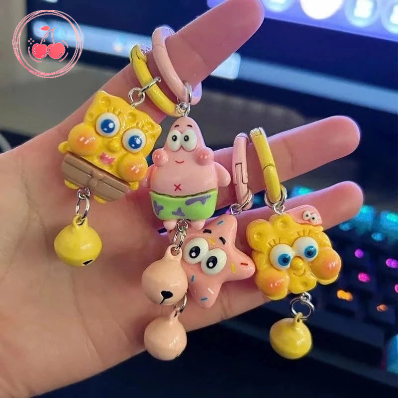 💞Cherry💞Chuông móc khóa cặp đôi hoạt hình dễ thương nổi tiếng SpongeBob SquarePants Patrick Star Gum